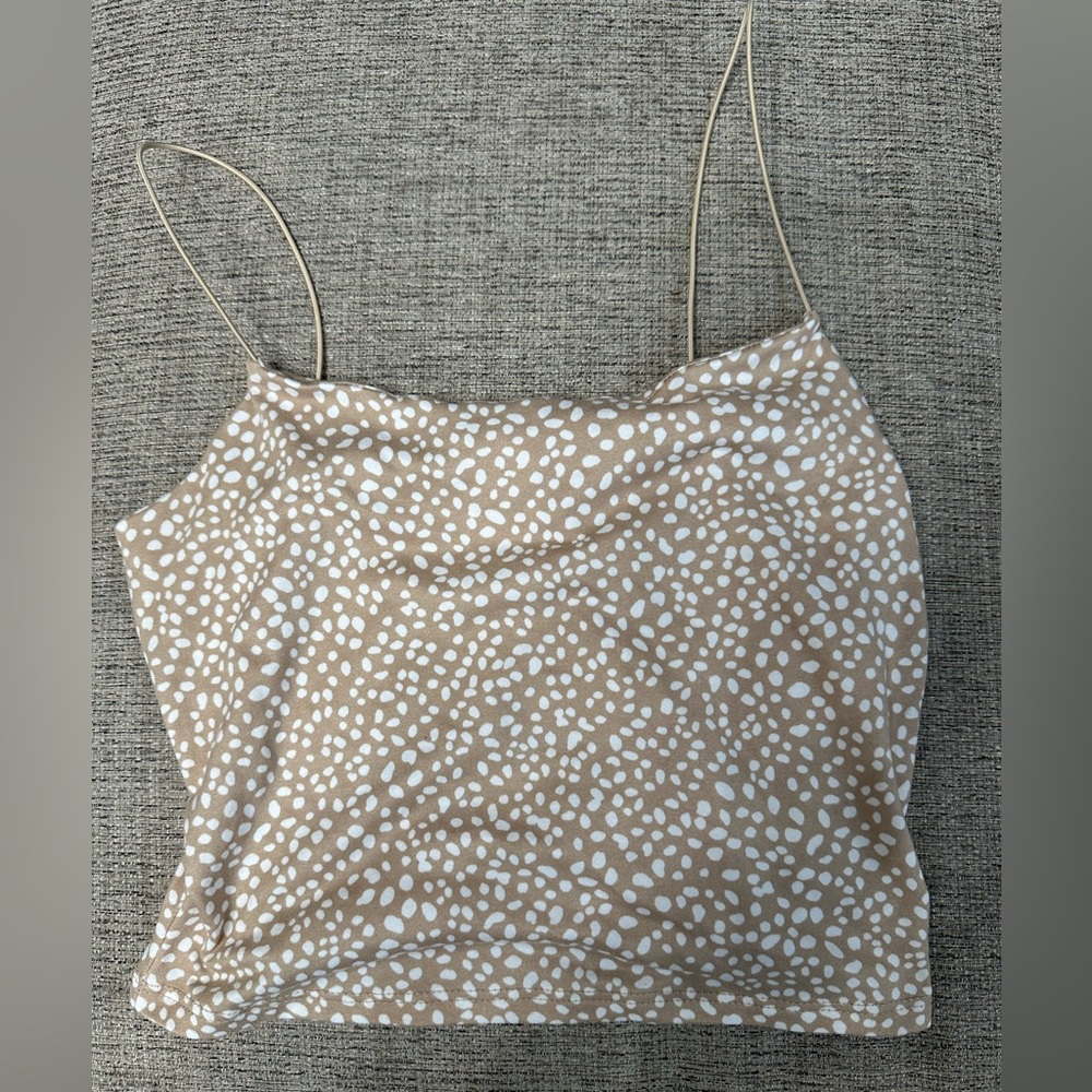Tan and White Spotted Crop top